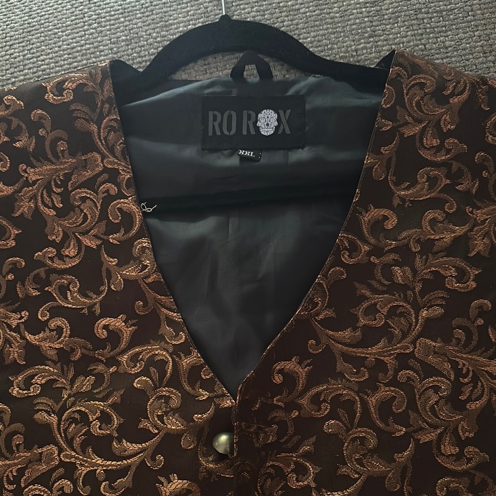 Brown and Gold Brocade Vest